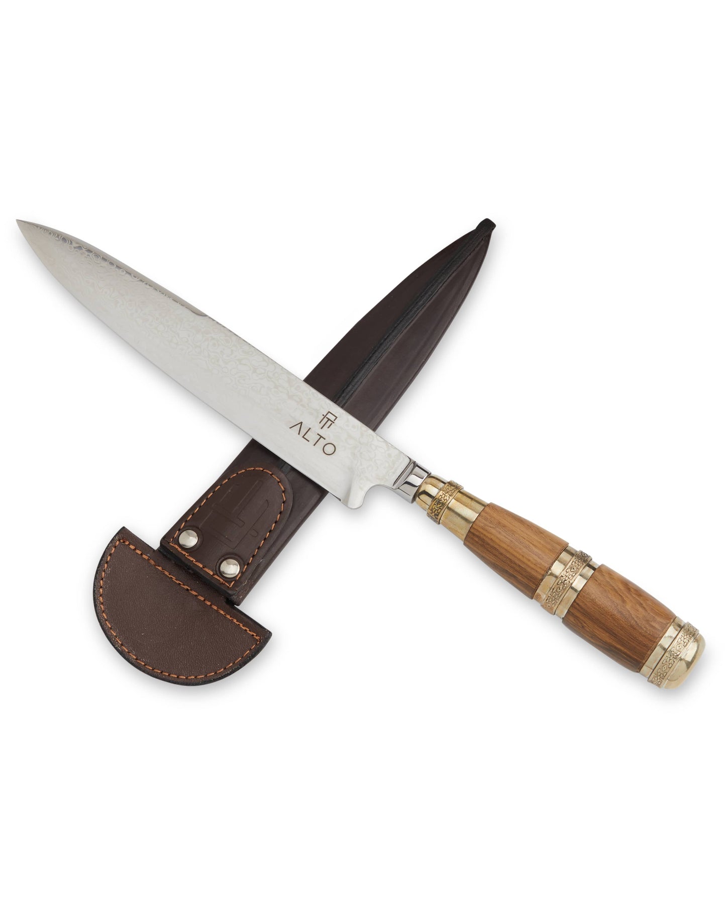 Wood Damascus Steel 8" Knife